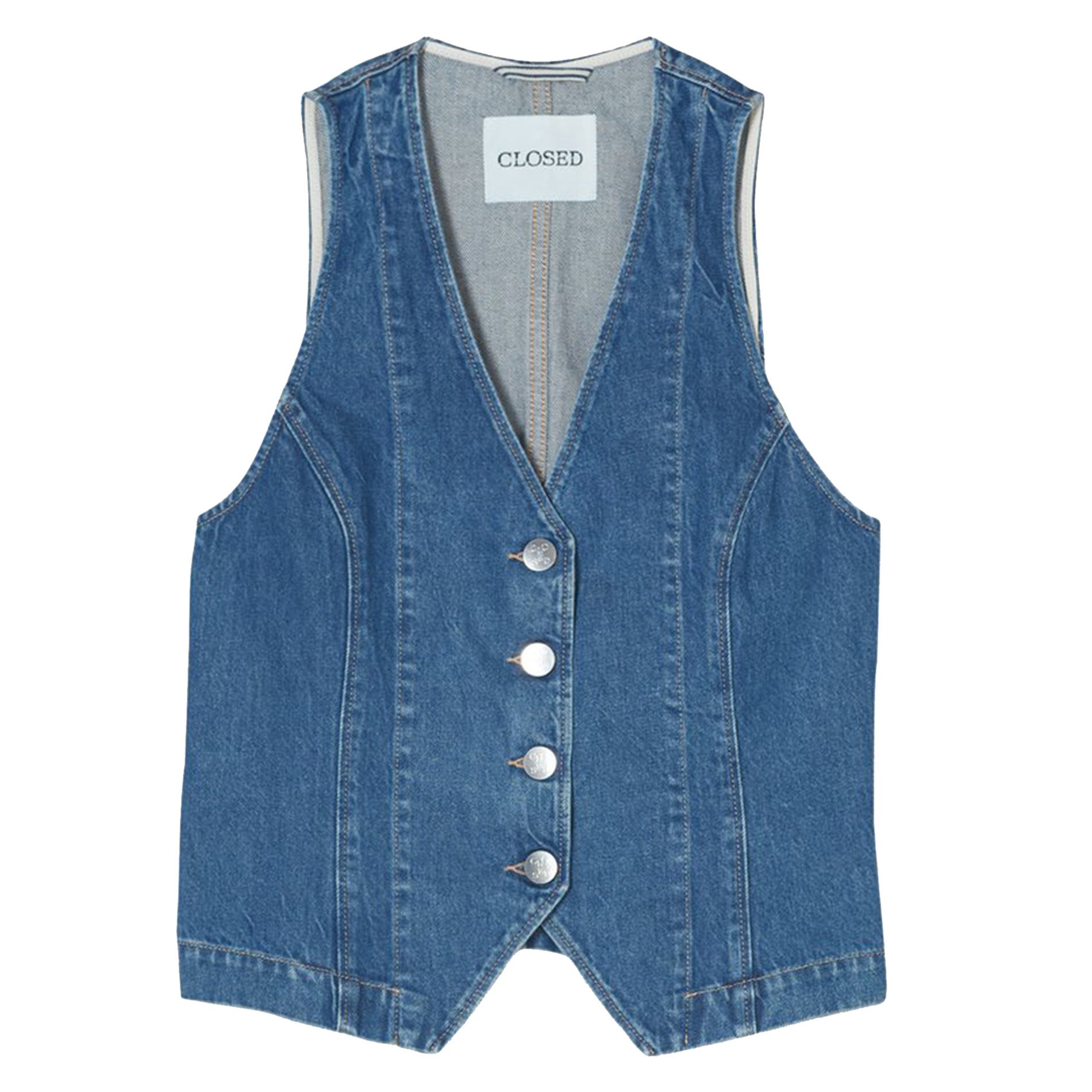 Gilet sans manches en denim délavé | Bleu