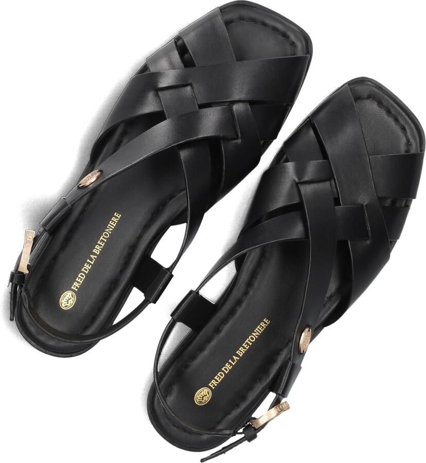 FRED DE LA BRETONIERE Sandalen met Hak Dames Gitel Cross Maat: 40 Materiaal: Leer Kleur: Zwart