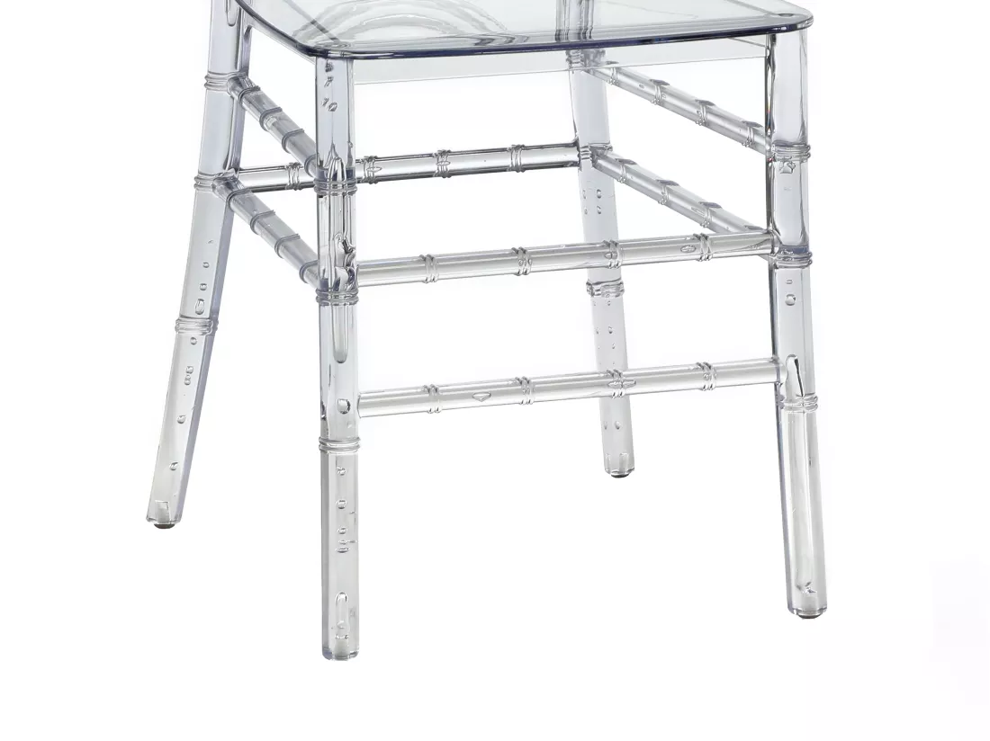 Lot de 6 chaises en polycarbonate plein - Cristal - AMALINE