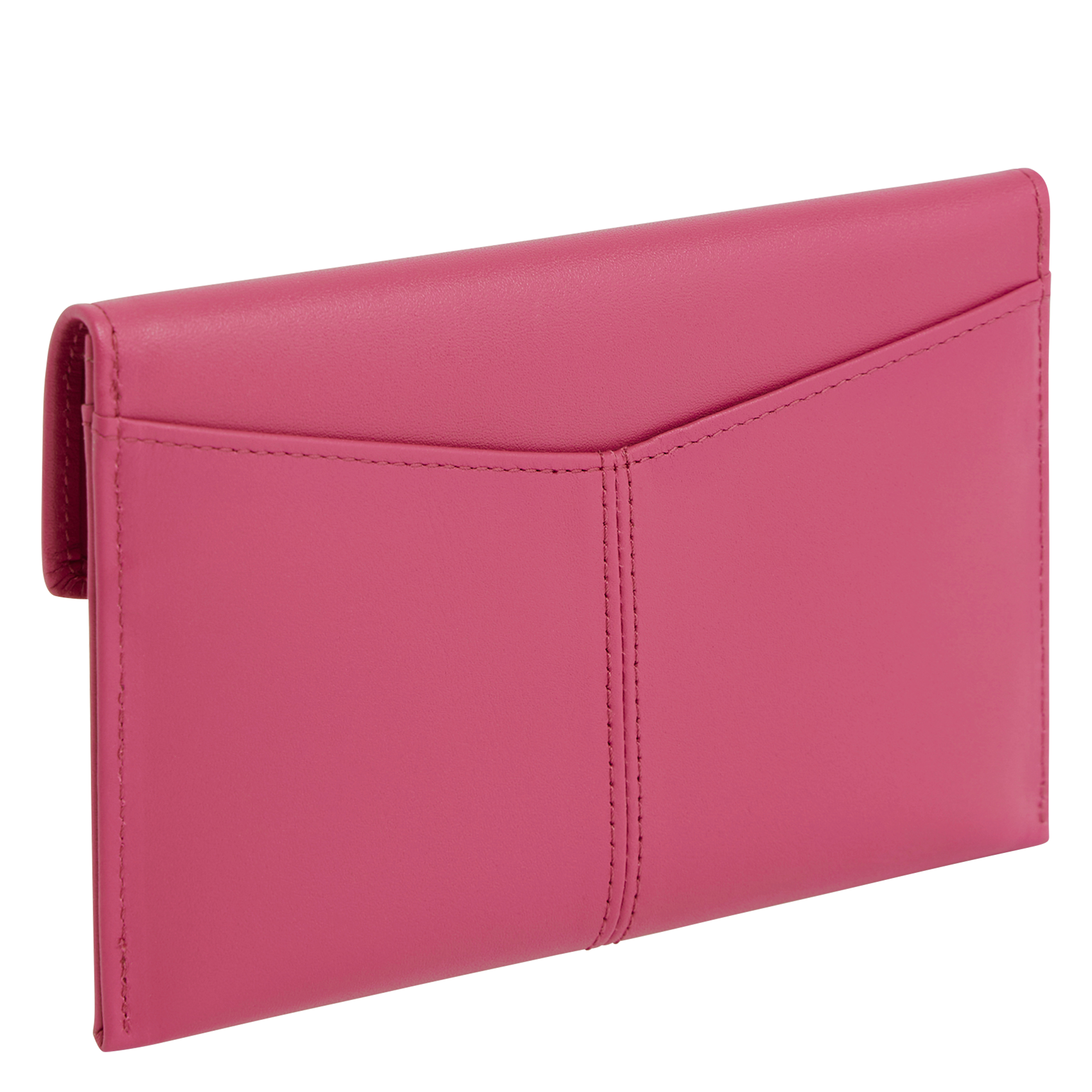 CHARLOTTE - Pochette enveloppe en cuir lisse| Rose
