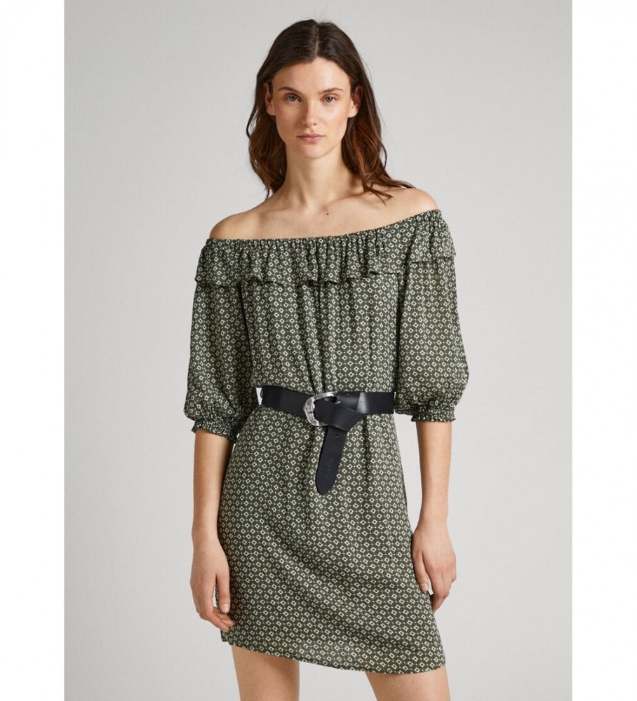 Pepe Jeans Vestido Flanche Verde