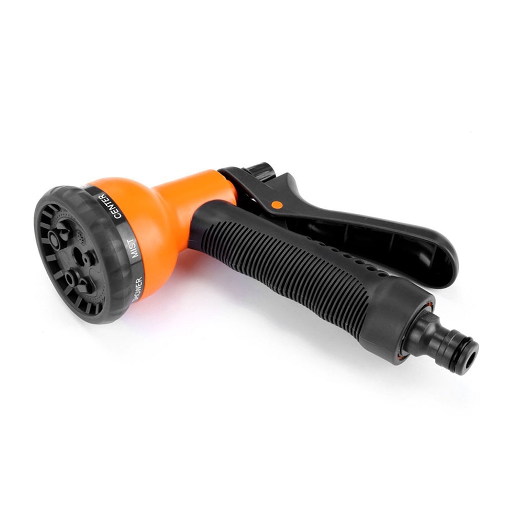 Garten Handbrause Gartenschlauch Spritzpistole Multidüse mit 8 Funktionen - Orange / Schwarz