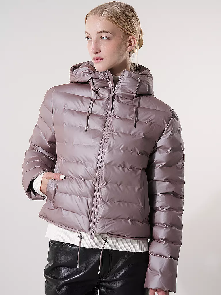RAINS Steppjacke LOHJA SHORT PUFFER JACKET silber