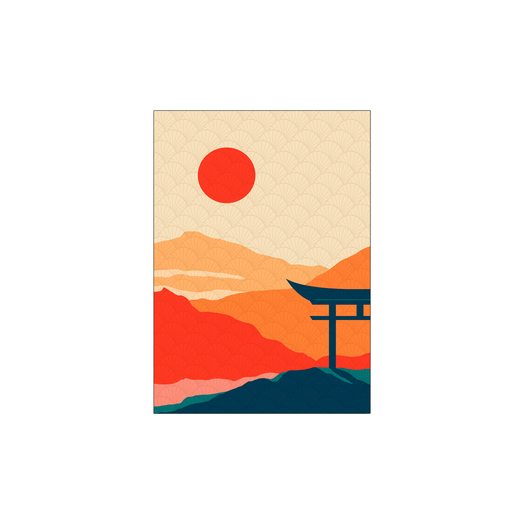 Plakat Sunset Delight A3 | Fadil Roze. | Orange Red, Orange | Poster and Frame