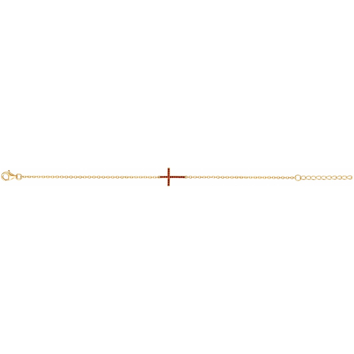 Bracelet en Plaqué Or avec spinelle rouge rubis