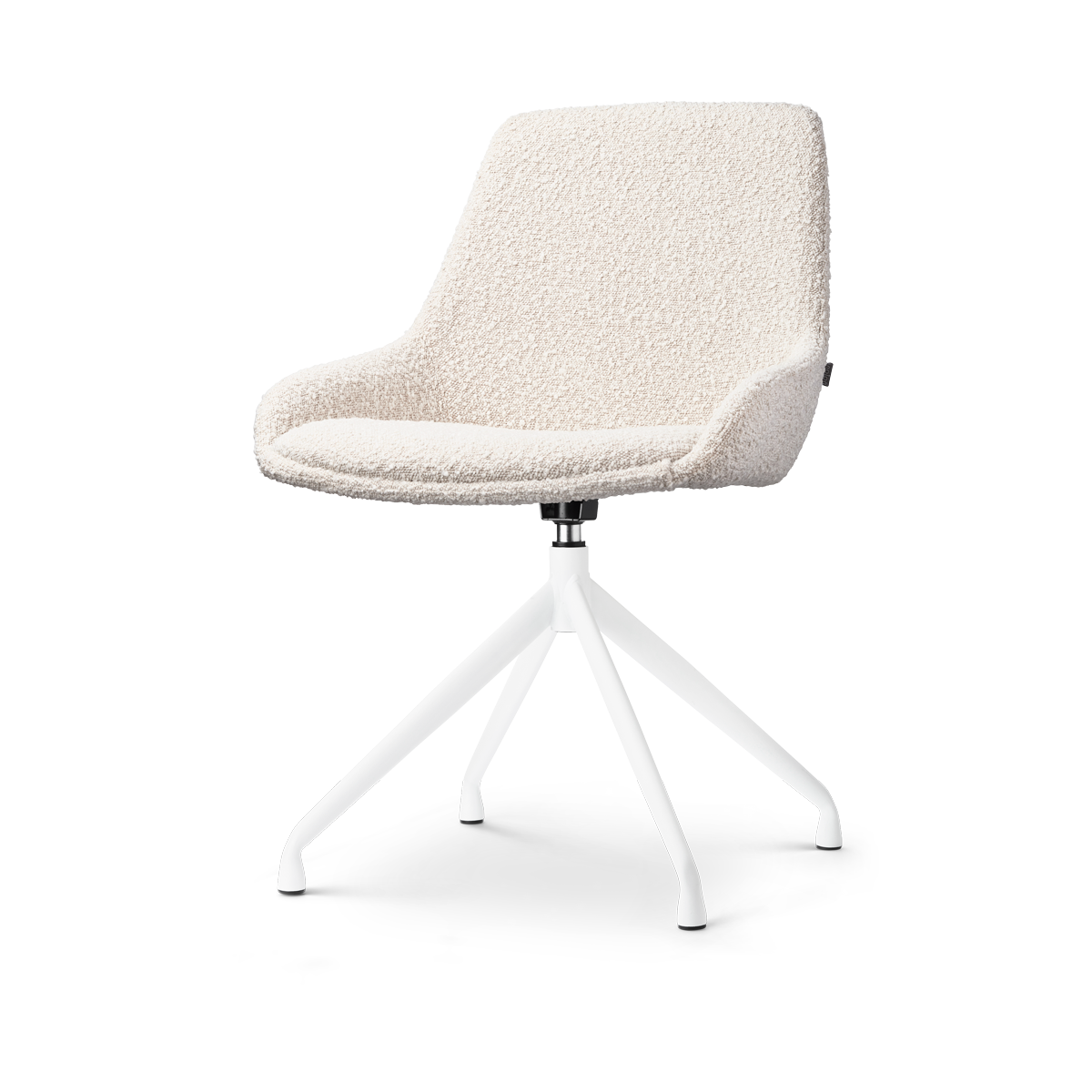 Eetkamerstoel Nola-Isa bouclé beige - wit onderstel