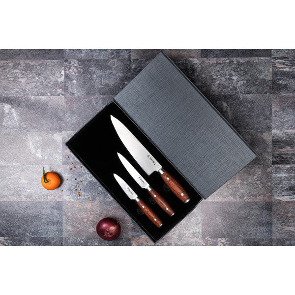 Coffret 3 couteaux de cuisine Sayuto Pakka X50 Sayuto