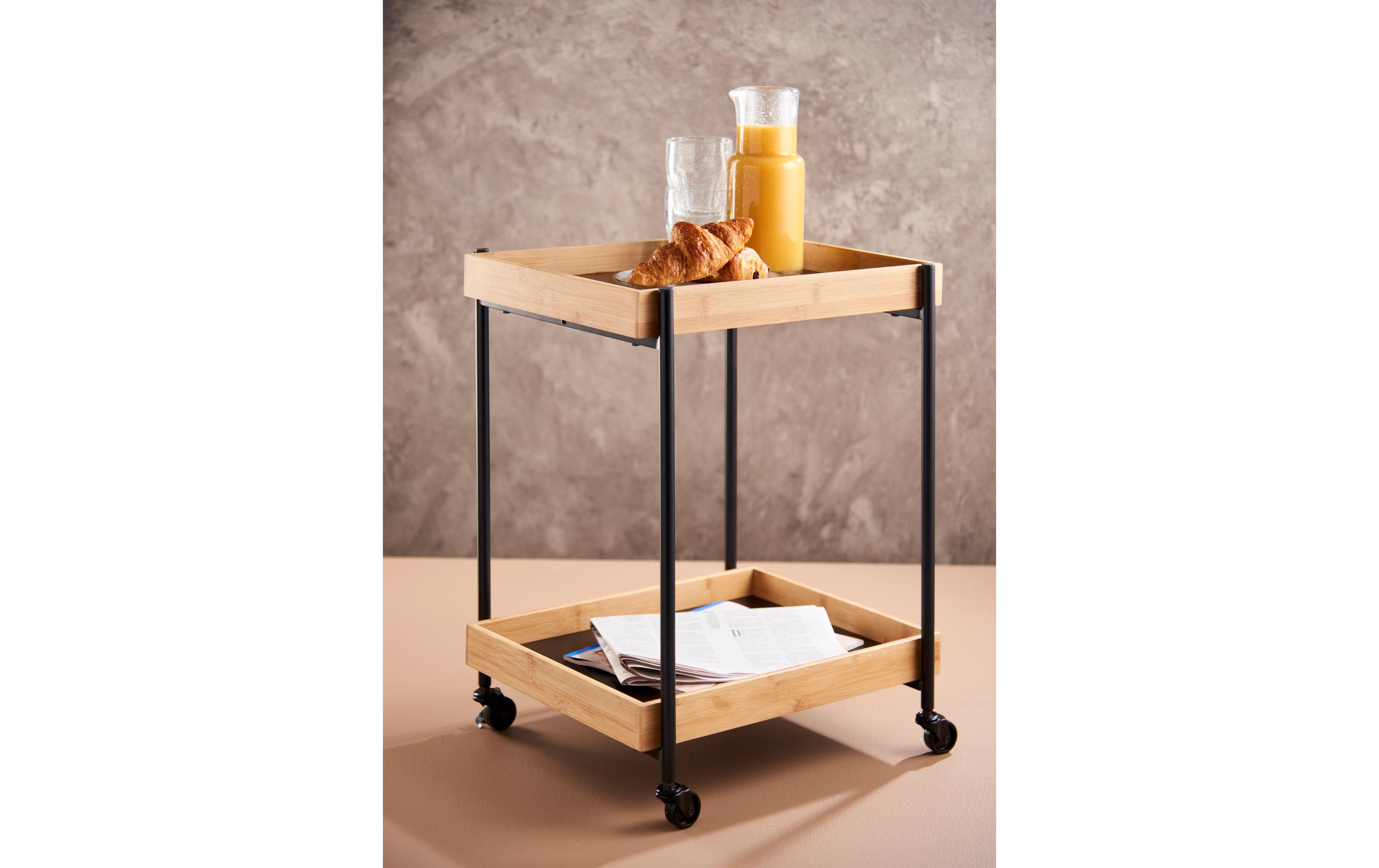 Servierwagen mit 2 Etagen Braun/SchwarzTrolley-Wagen