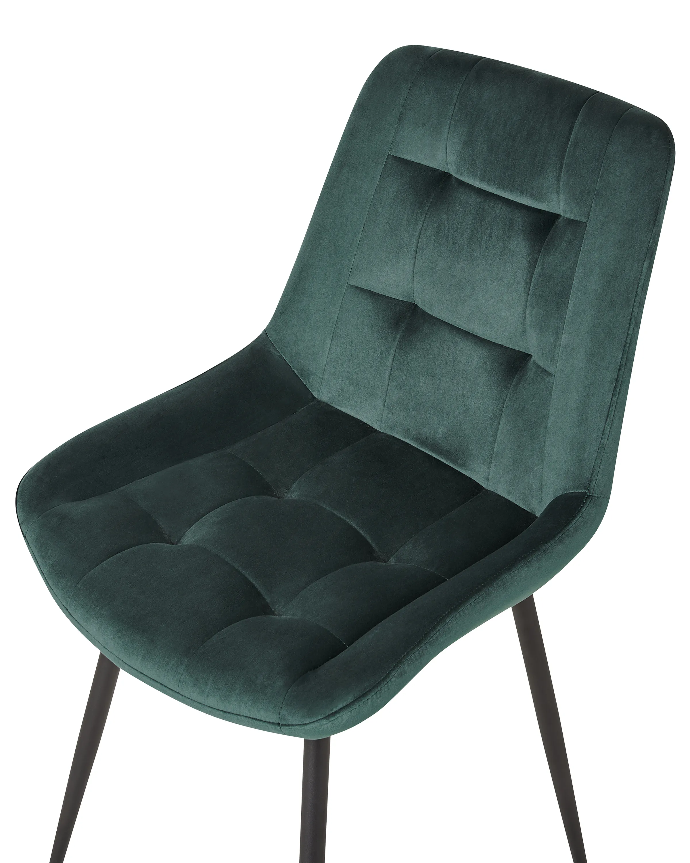 Set van 2 eetkamerstoelen MELROSE Fluweel Donkergroen