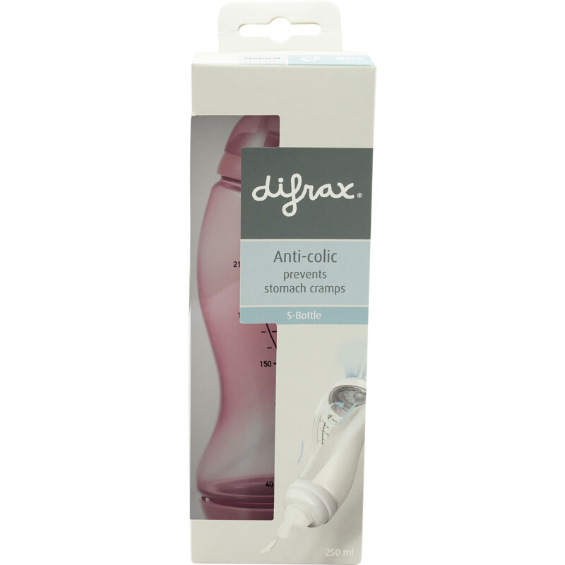 Difrax Anti-colic s-fles natural 0+ mnd 250 ml