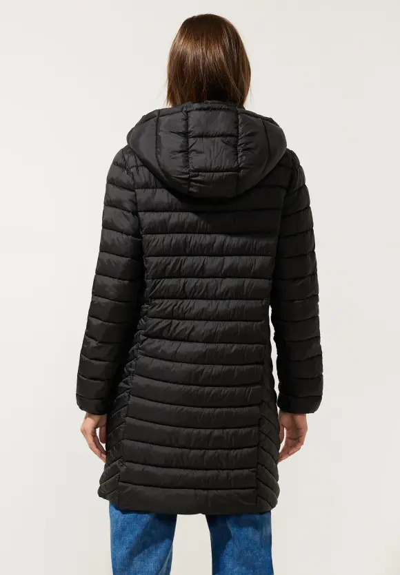Lange Stepp Winterjacke - Black