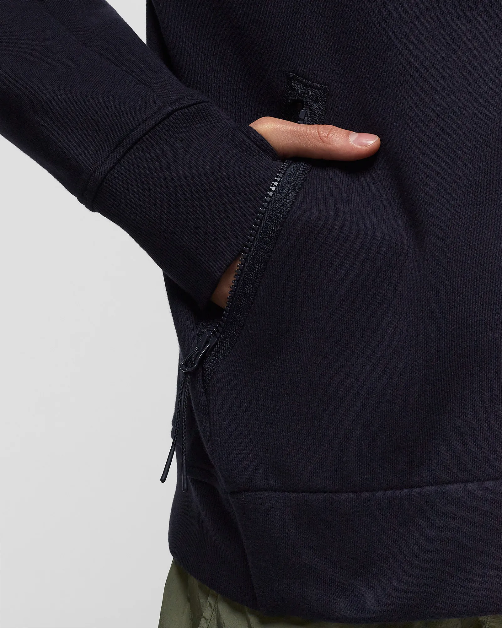 C.P. Company DIAGONAL RAISED FLEECE SWEATSHIRTS - HOODED OPEN