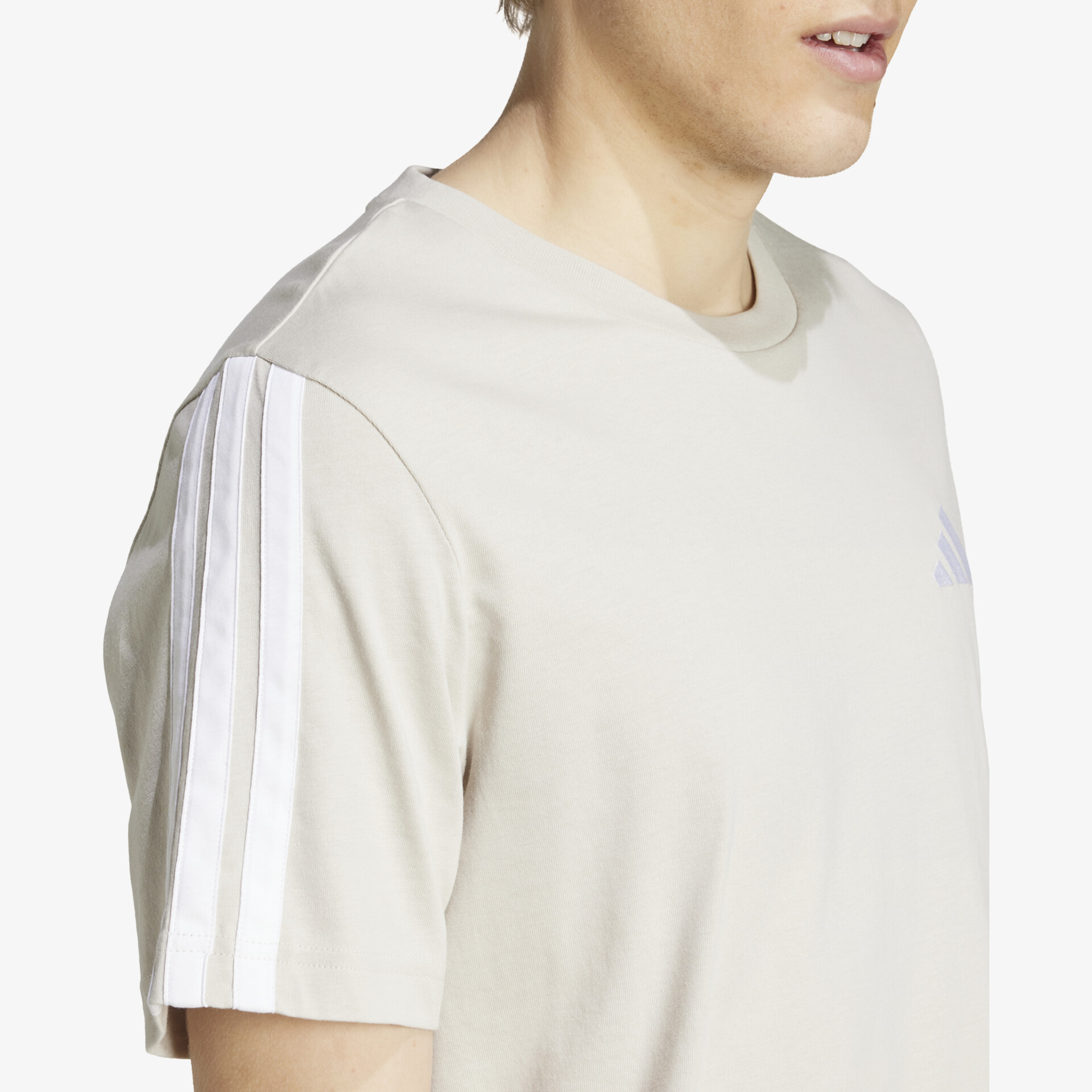 adidas 3 Streifen Herren T-Shirt beige