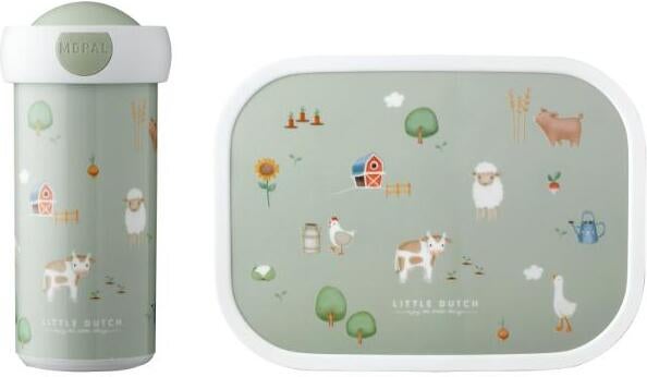 Mepal lunchset Campus little farm schoolbeker en broodtrommel 2-delig