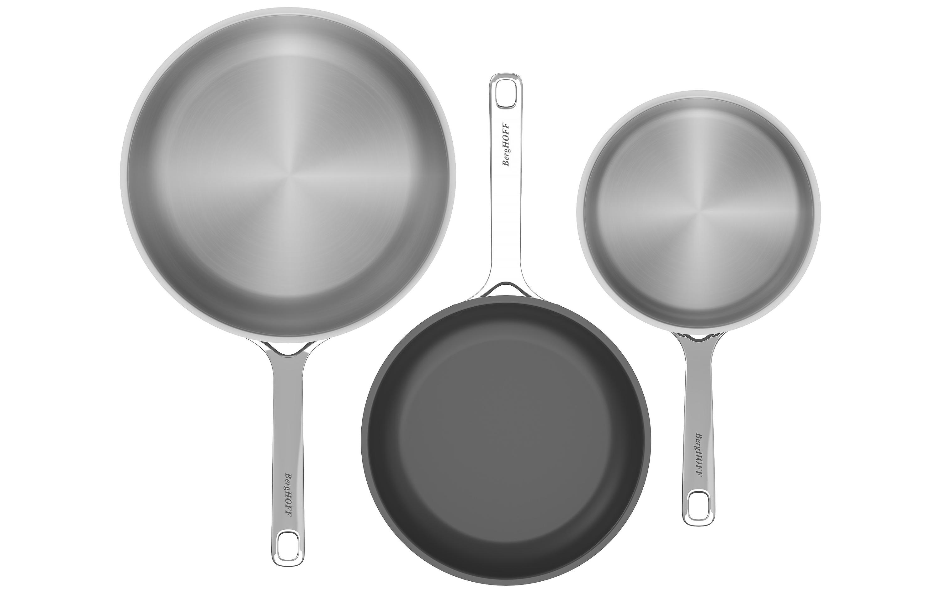 Pfannen-Set HELIX, 3-teilig<br>Pfannen-Set aus recyceltem Edelstahl