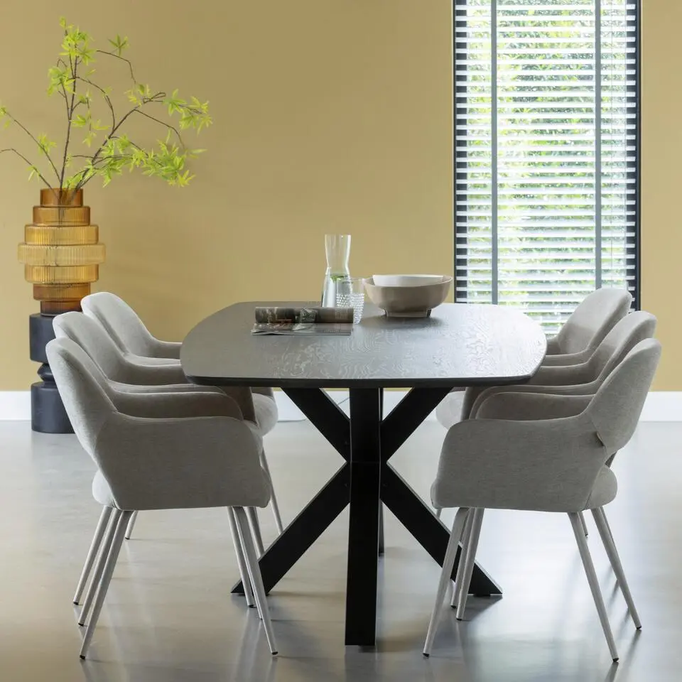 WOOOD Tablo Kruispoot - Metaal - Zwart - 72x159x77