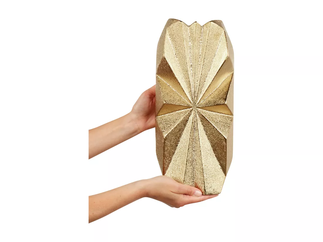 Vase décoratif AELIA Grès 37 cm Doré