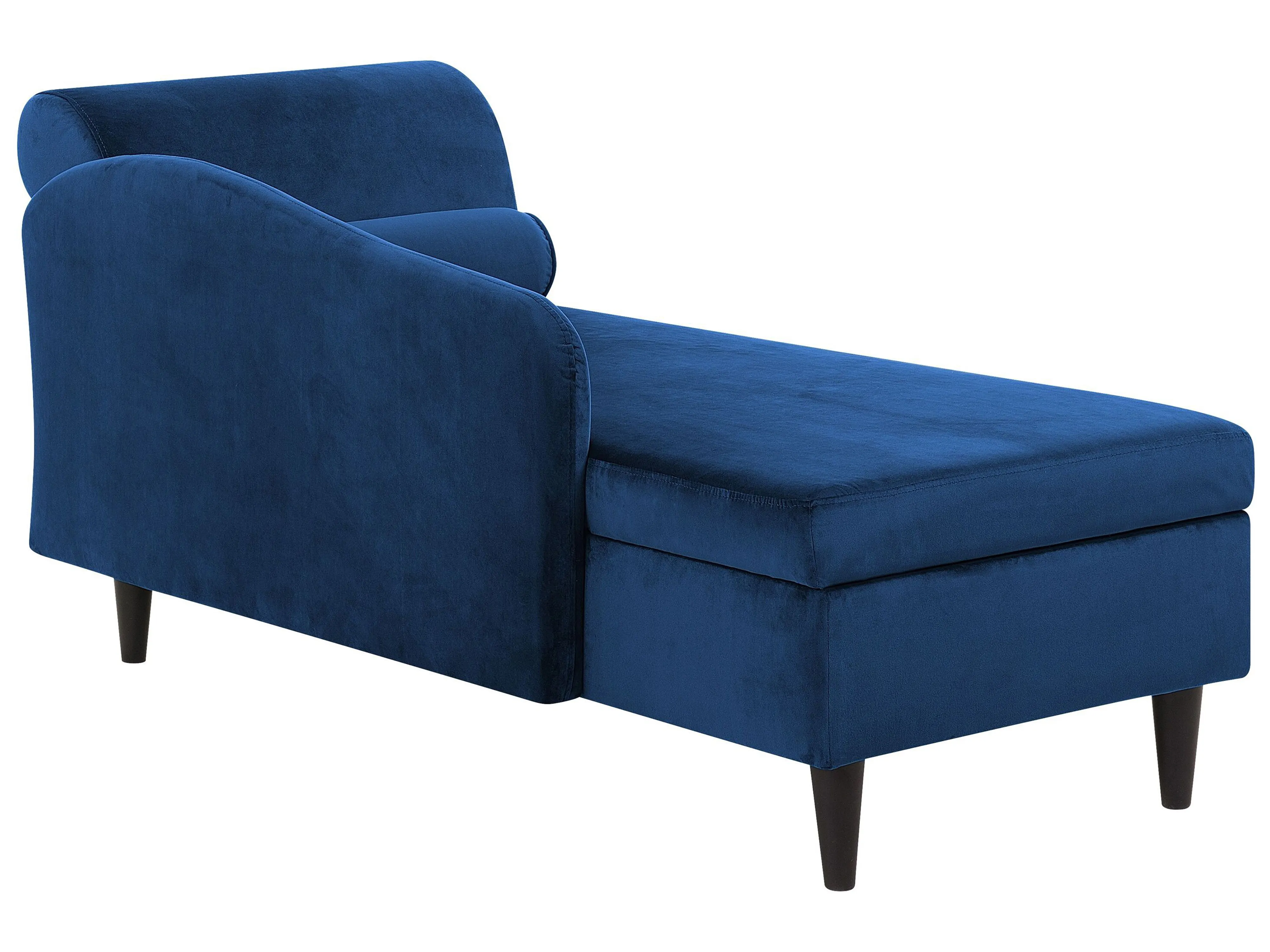 Rechtszijdige chaise longue LUIRO Fluweel Marineblauw met opbergruimte
