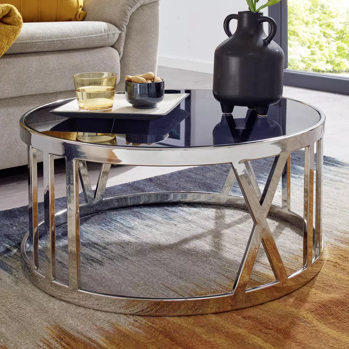 Couchtisch Onis schwarz,silber