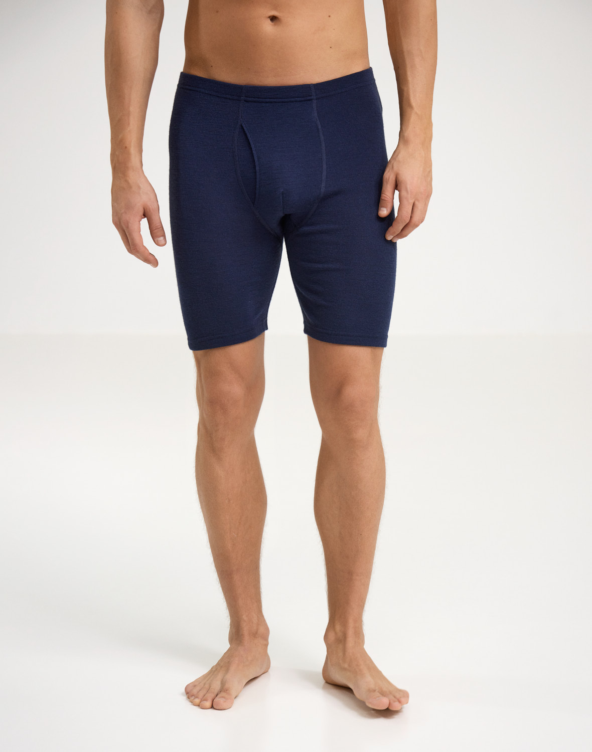 Lange boxershort van merinowol met gulp voor heren