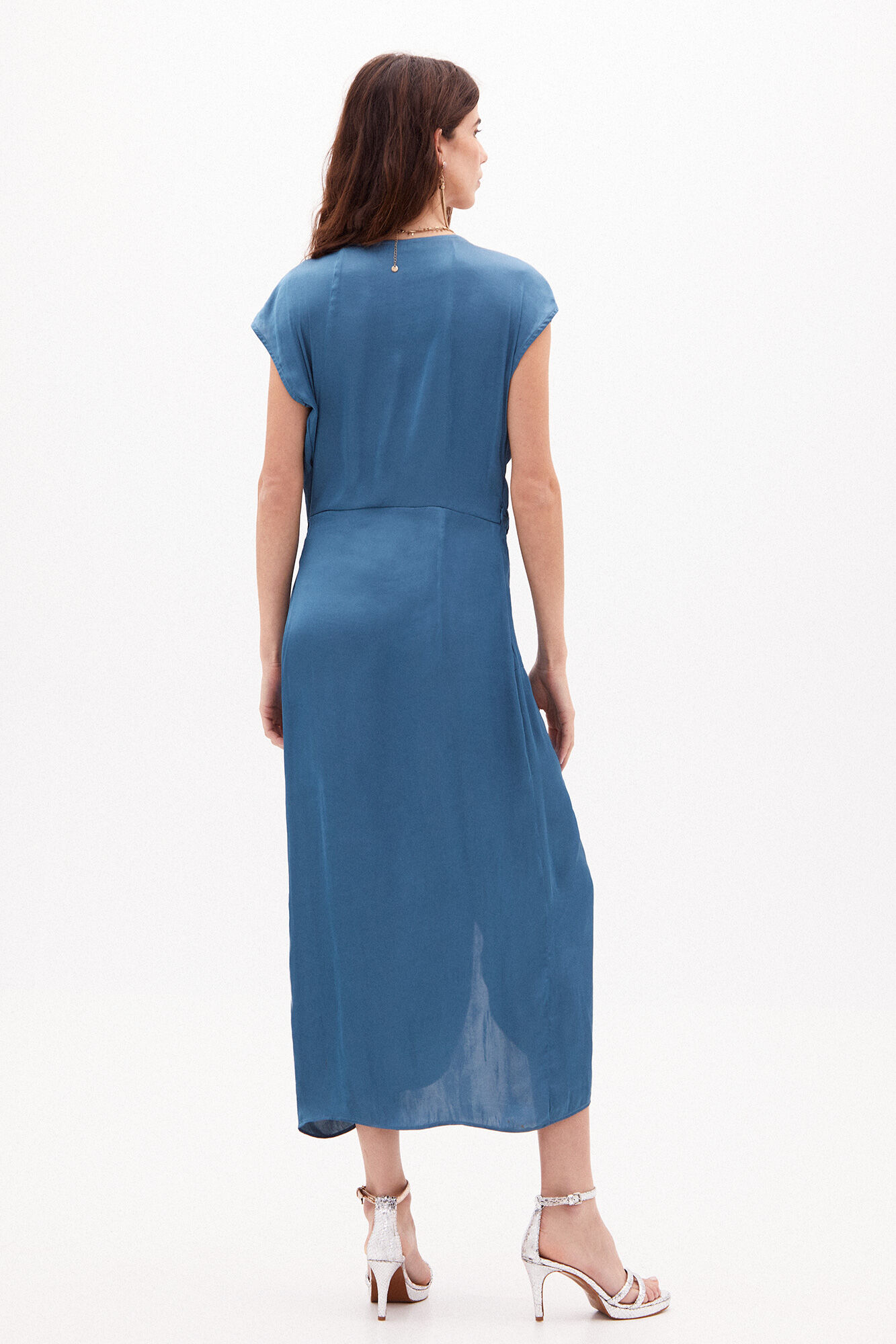 Vestido midi drapeado Olimpia - Verde