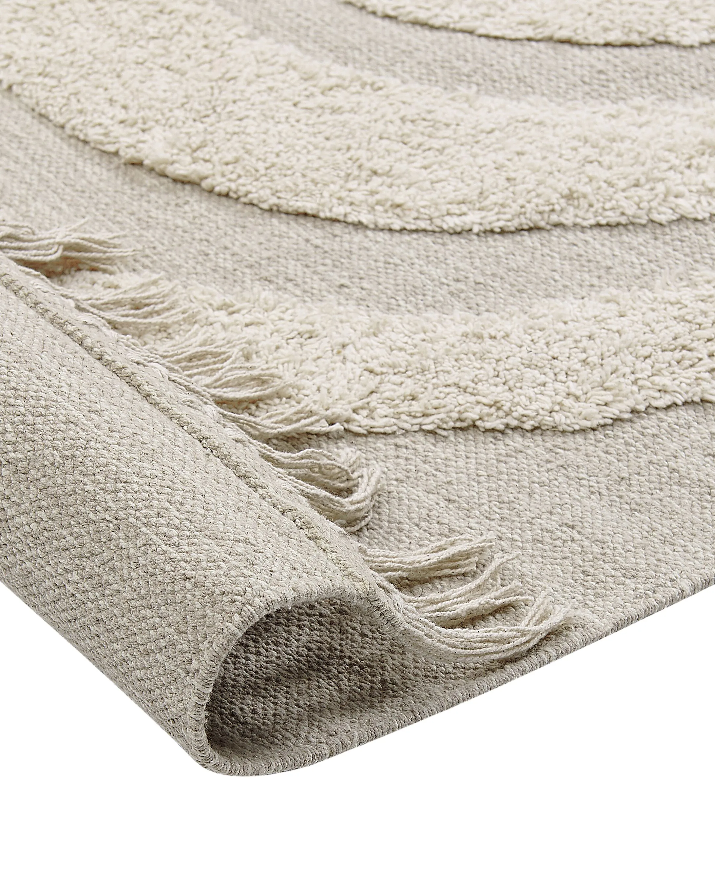 Vloerkleed HAKKARI Lichtbeige 80 x 150 cm Katoen