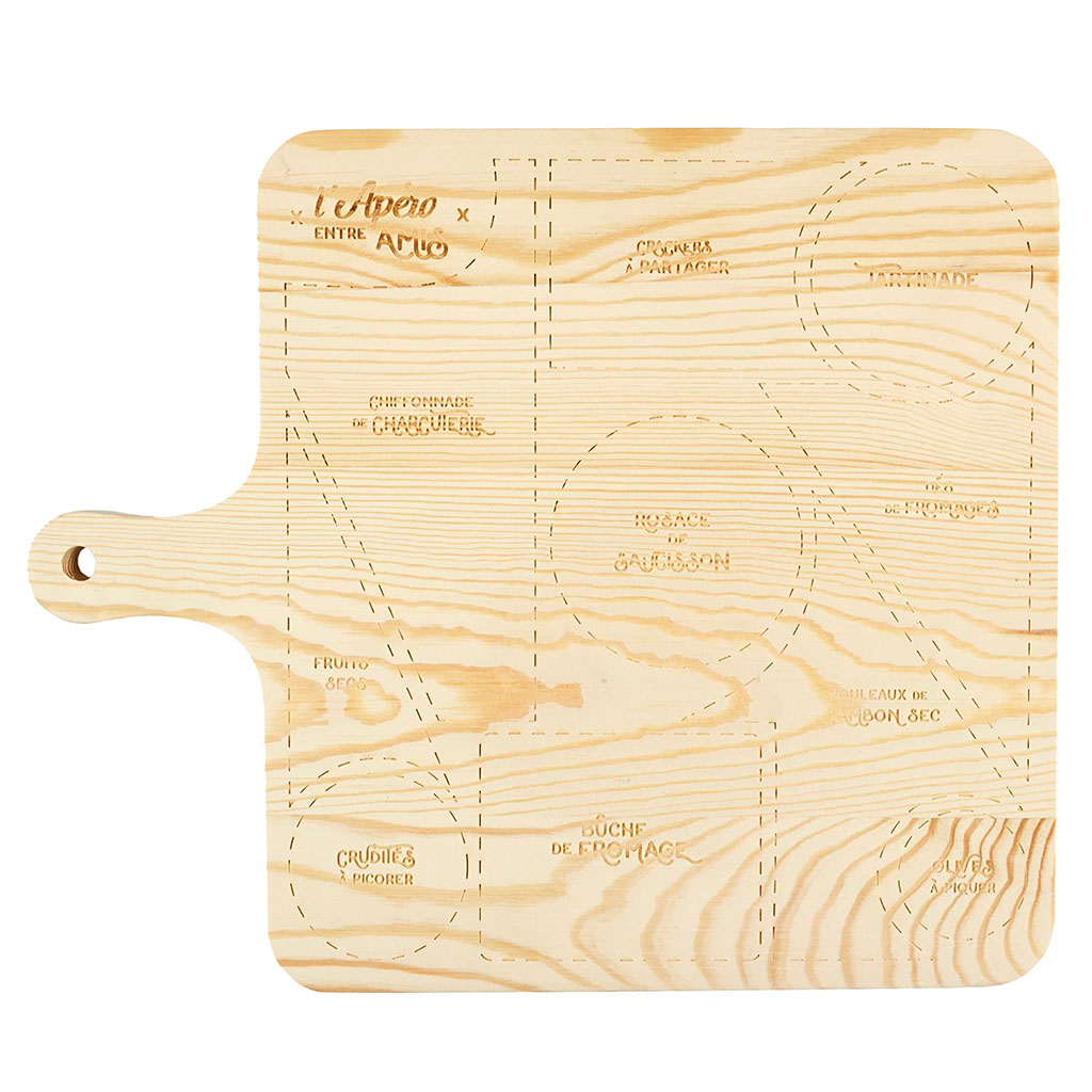 Planche de présentation bois avec emplacements 44x35cm