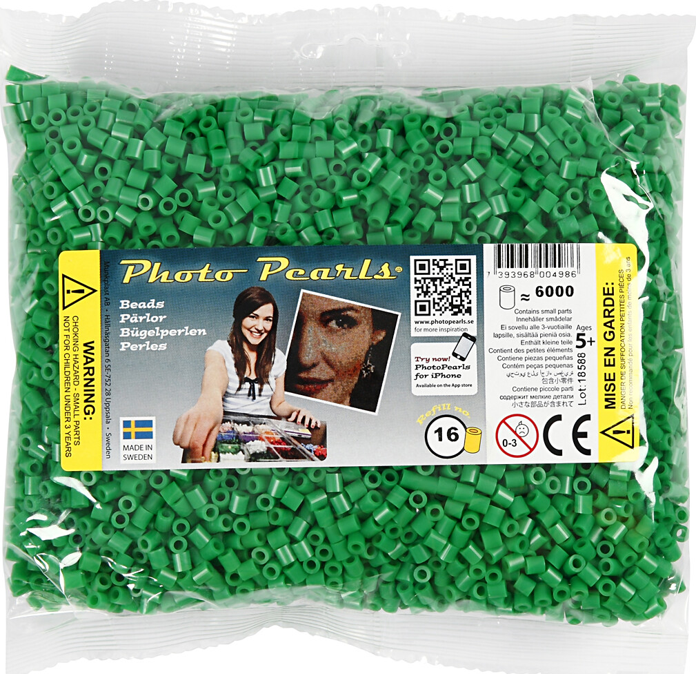 Photopearls - Medium - Grøn 16 - 6000 Stk. - Nabbi Fotoperler