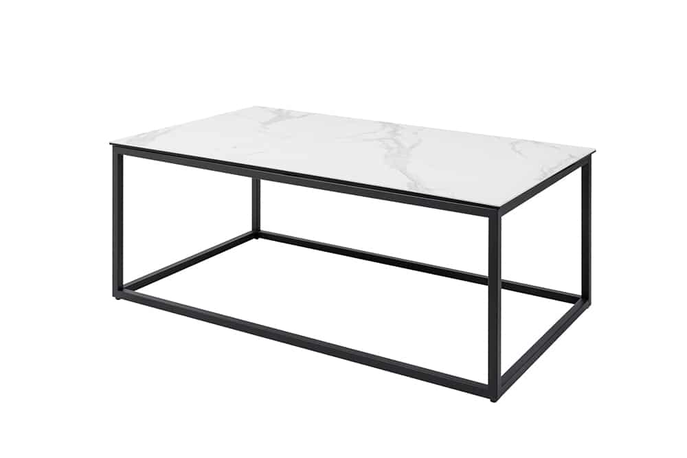 Design Couchtisch SYMBIOSE 100cm Marmor weiß Keramik made in Italy