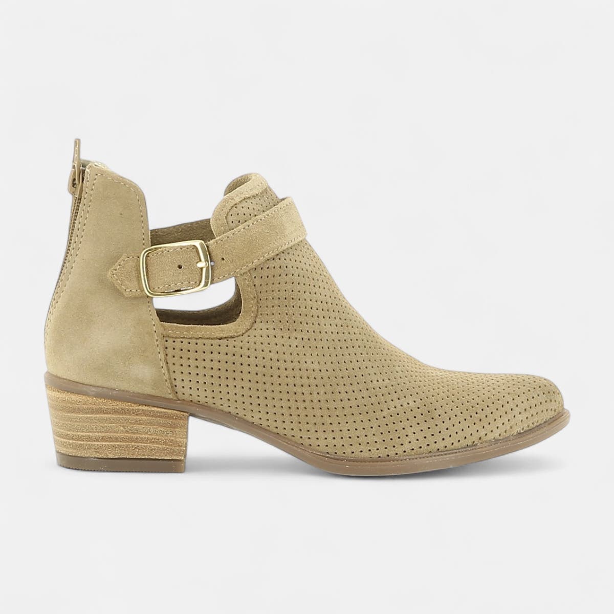 Bottines Femme en cuir taupe
