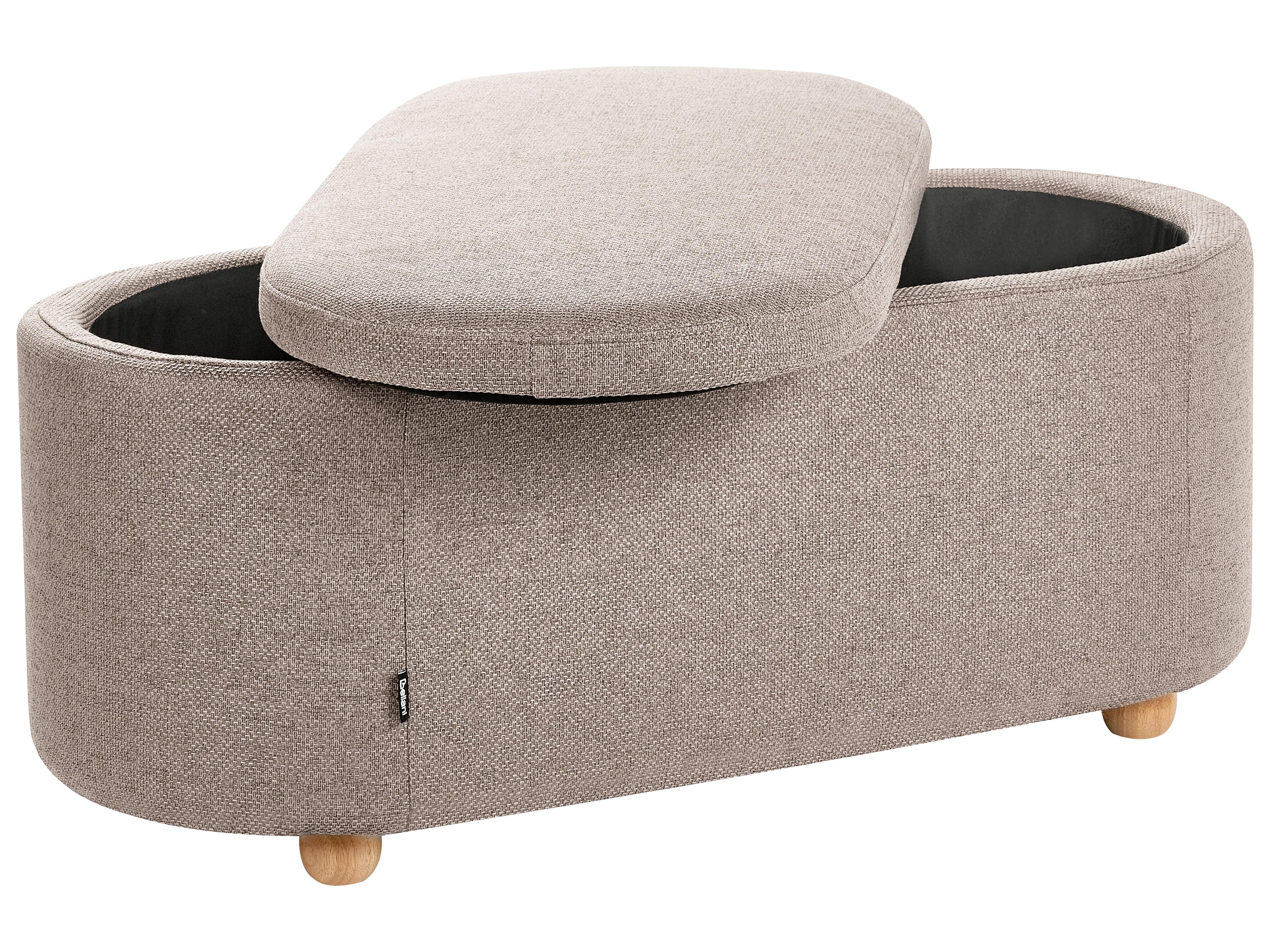 Bankje met opbergruimte HAYWARD Stof 98 cm 44 cm Beige
