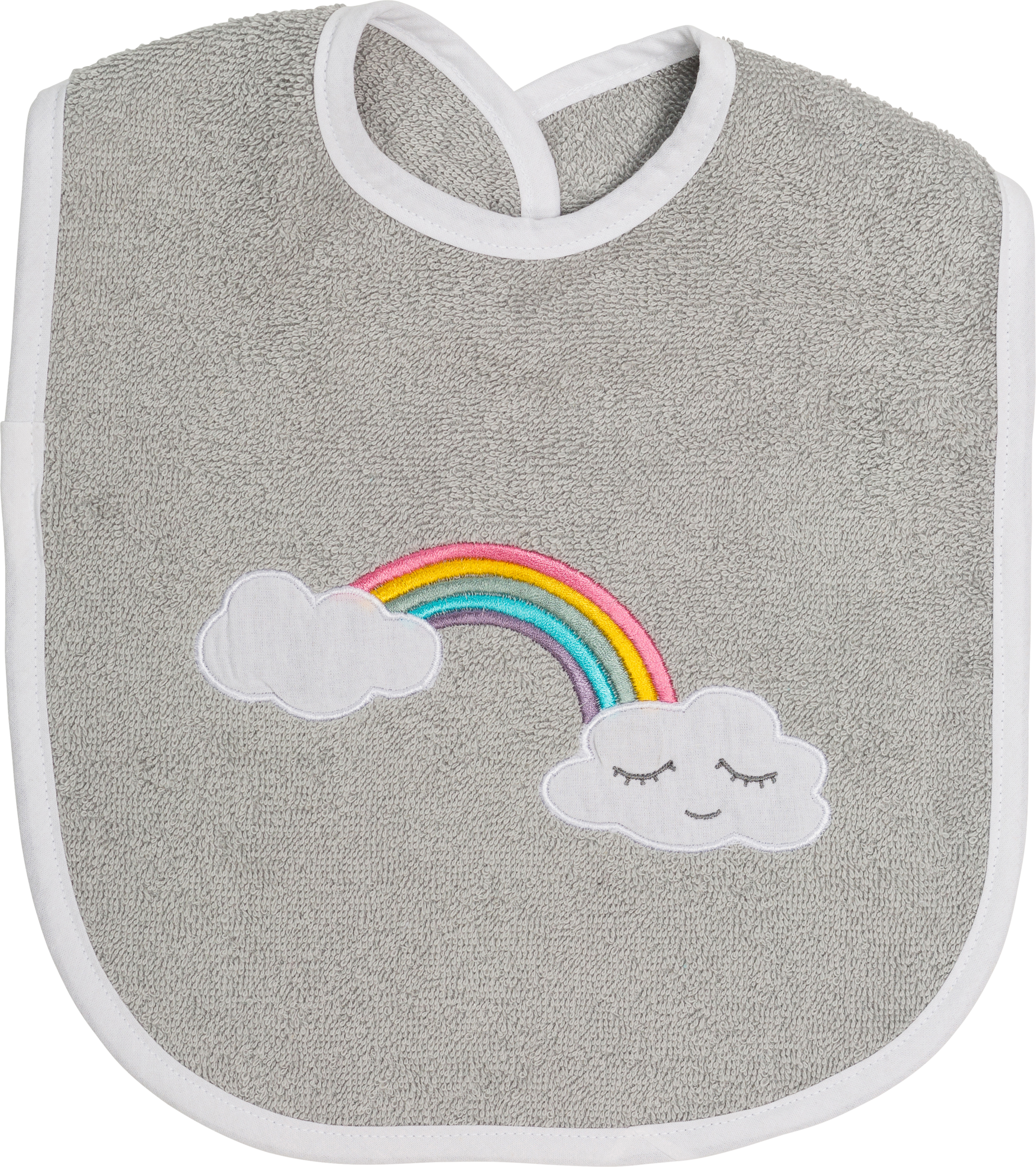 Smithy Lätzchen REGENBOGEN 24 x 24 cm grau