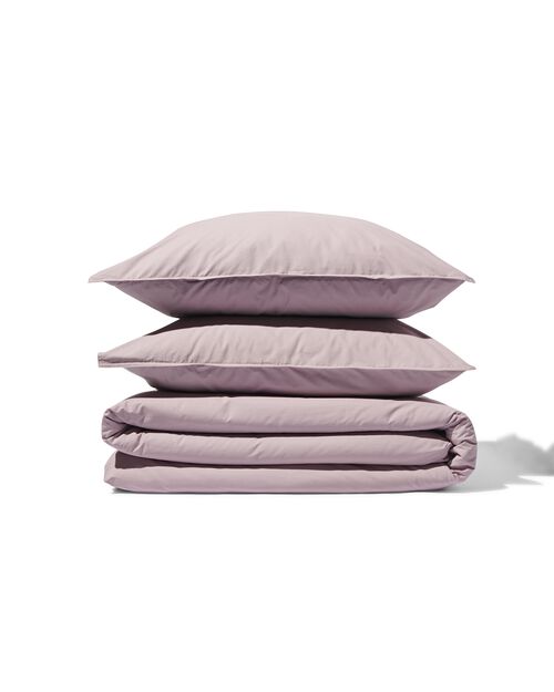 housse de couette percale 200x200/220 mauve