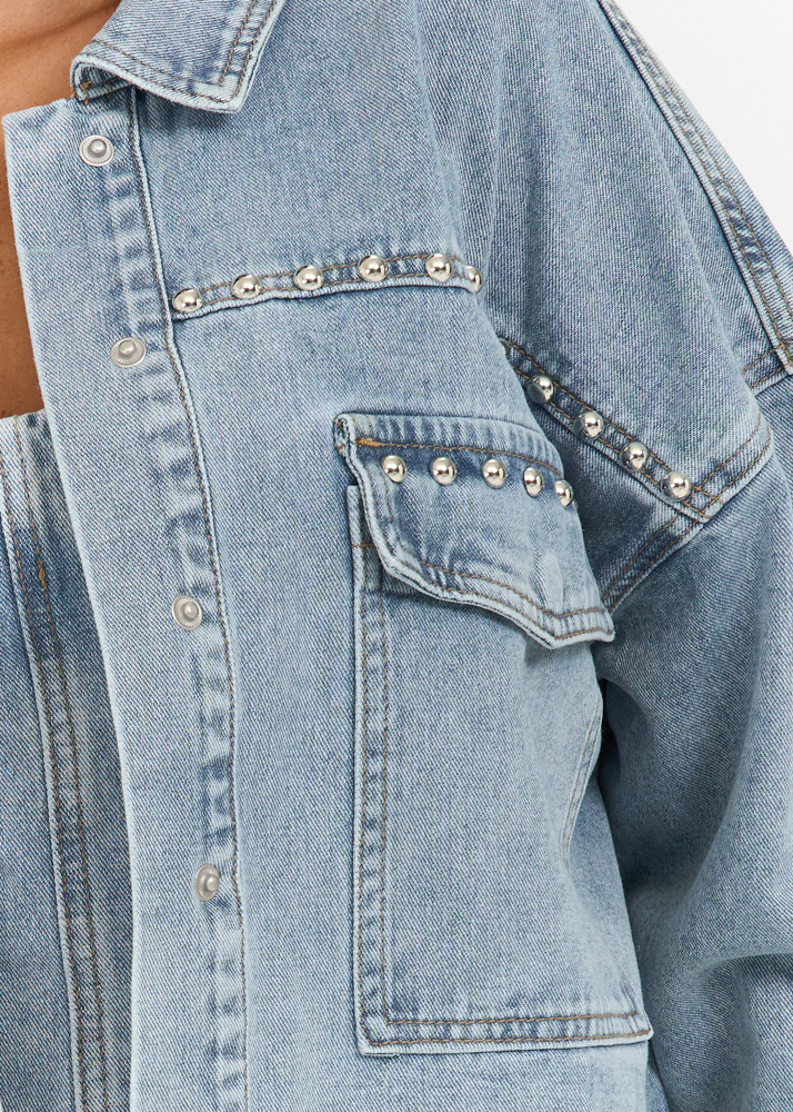Luca stud jacket lichtblauw