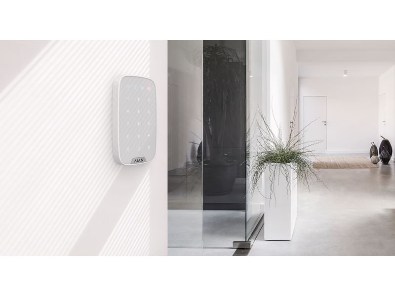 AJAX Bedienteil Baseline KeyPad Jeweller Weiss Tastenfeld mit Wandhalterung