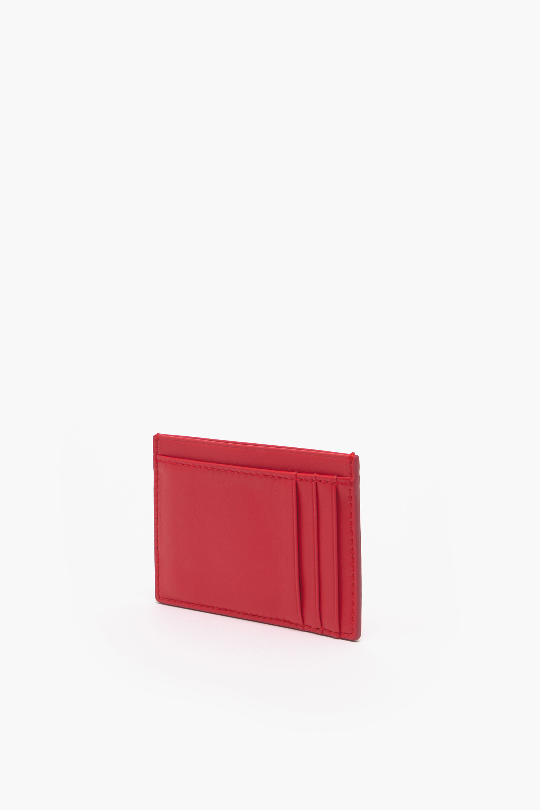 Porta-cartões em couro vermelho