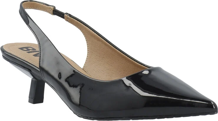 Bianco BIAKRISTIN Kitten Heel Slingback Patent Black