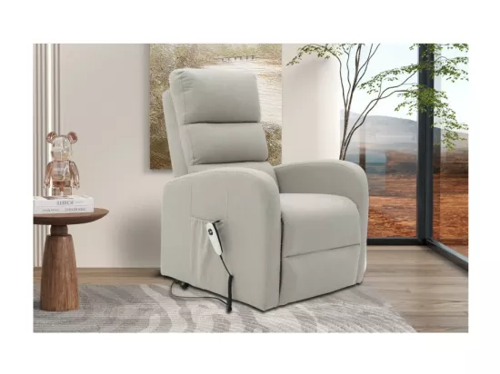 Fauteuil relaxation releveur electrique SYDNEY Tissu Gris clair