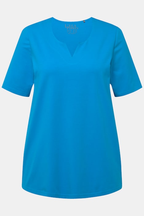 T-Shirt, A-Linie, Tunika-Ausschnitt, Halbarm