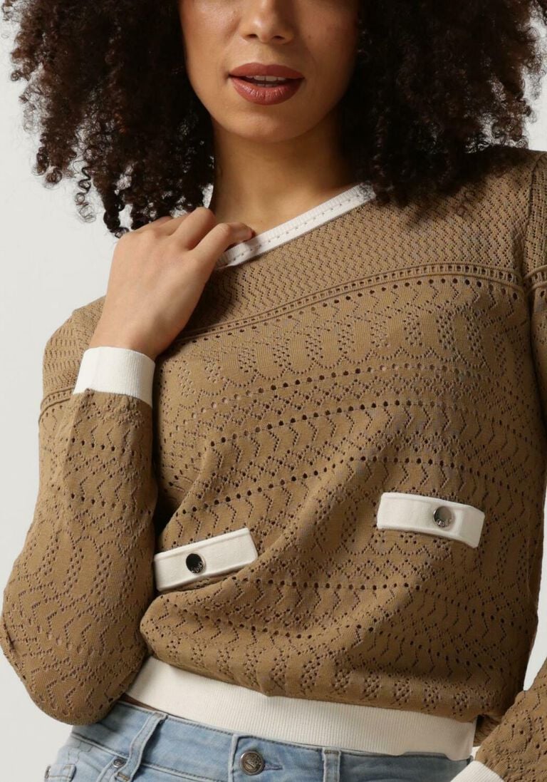 LIU JO beige liu jo  crepe fancy lady sweatere