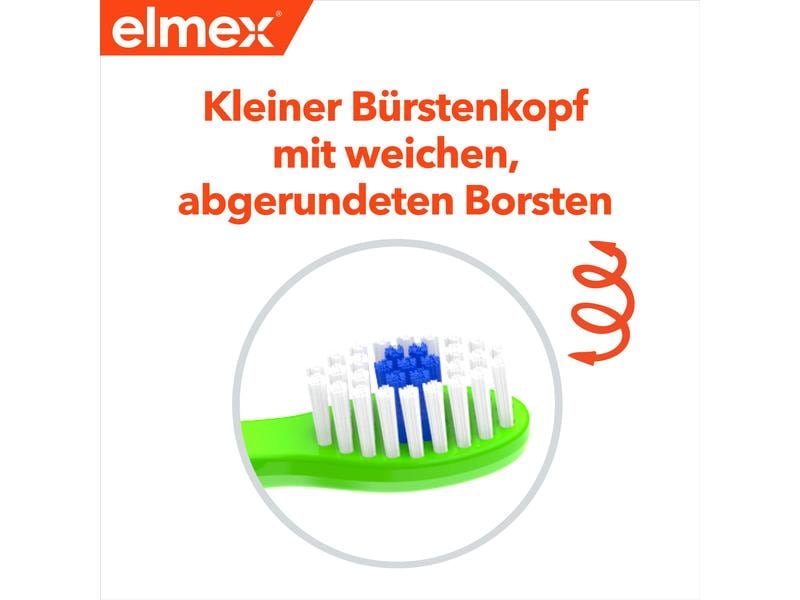 elmex Kinder-Zahnbürste 2-6 Jahre Weich 1 Stück assortiert Zahnbürste für eine schonende Reinigung der Milchzähne