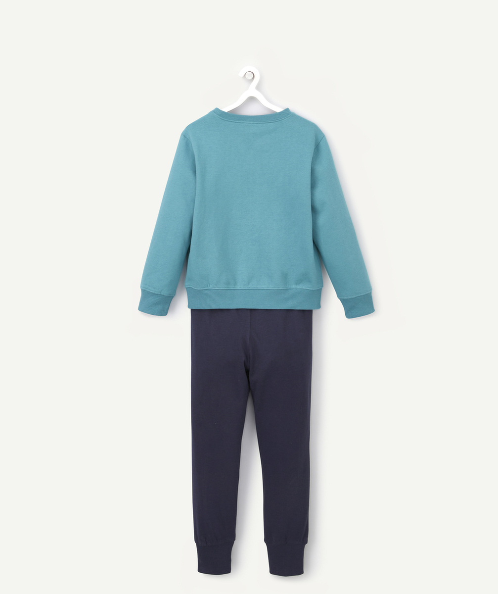 PYJAMA GARÇON EN FIBRES RECYCLÉES BLEU MESSAGE ASTRONOME