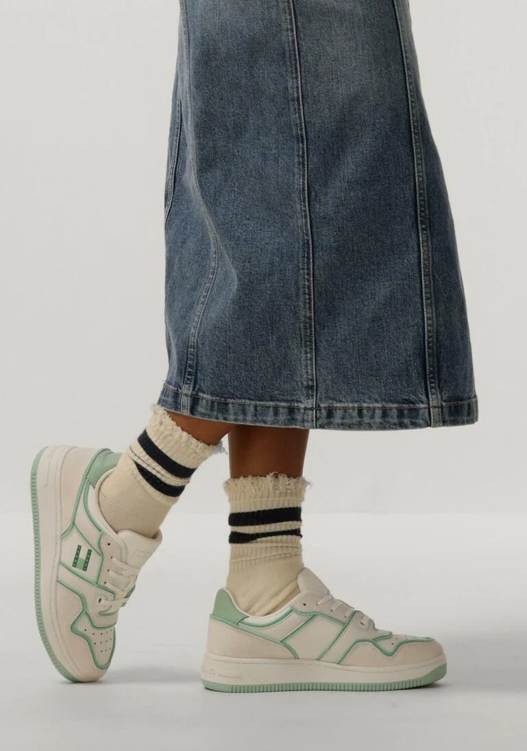 TOMMY JEANS witte tommy jeans lage sneakers tjw retro basket foam edge