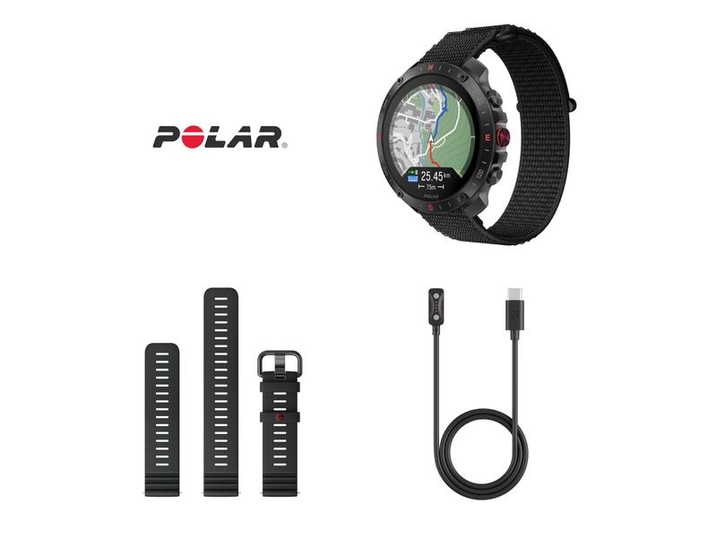 POLAR GPS-Sportuhr Grit X2 Pro Night Black Sportuhr mit optischer Pulsmessung und Smartwatch-Navigation