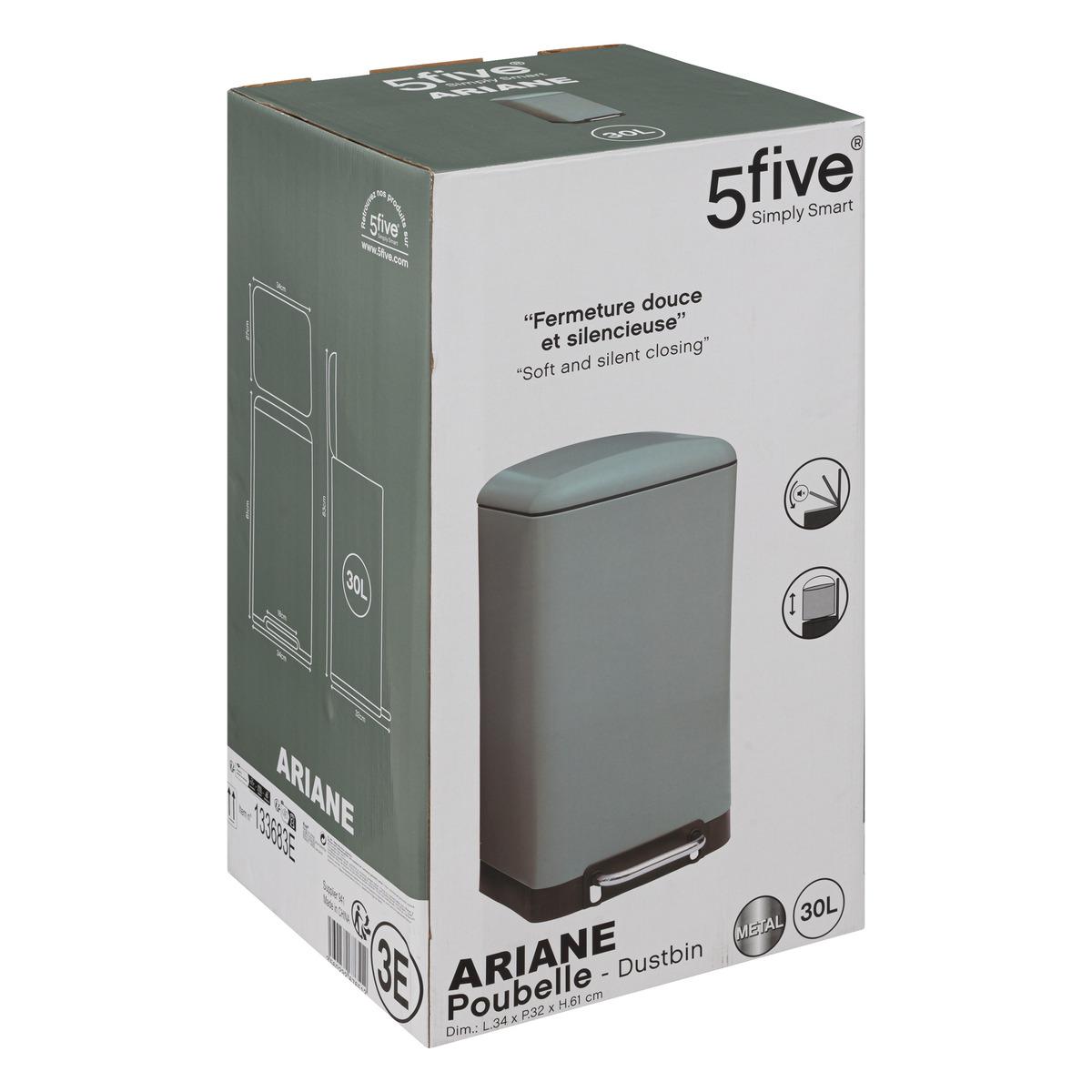 POUBELLE METAL 30L VERT ARIANE