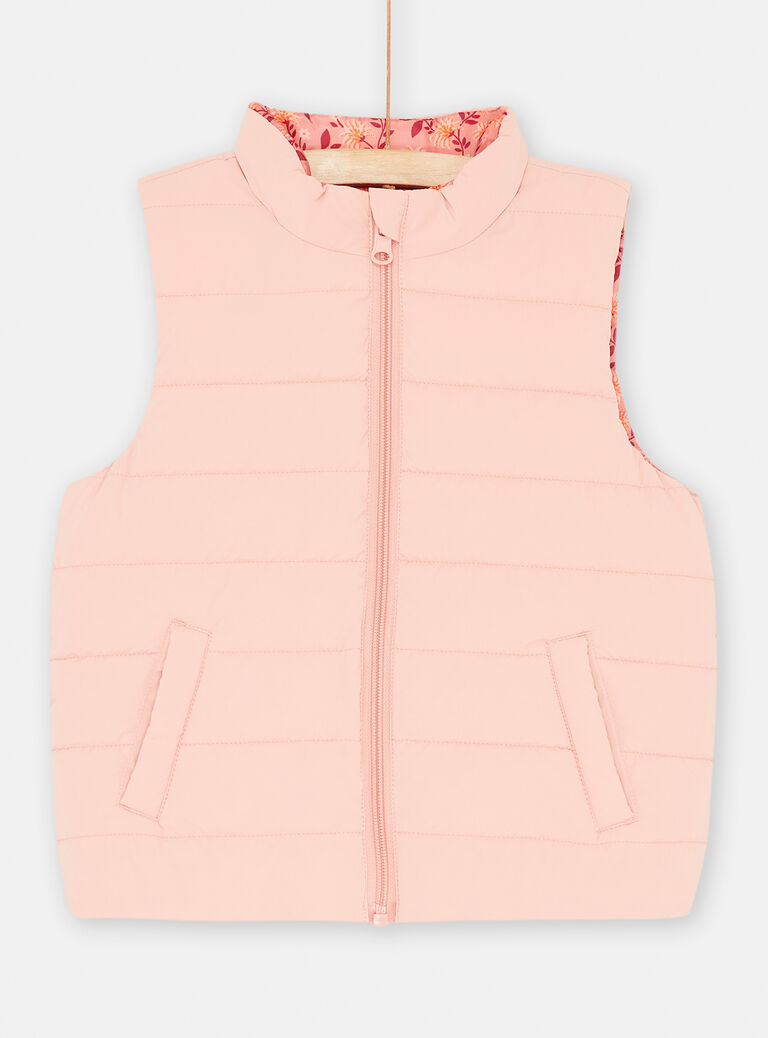 Doudoune rose réversible sans manches