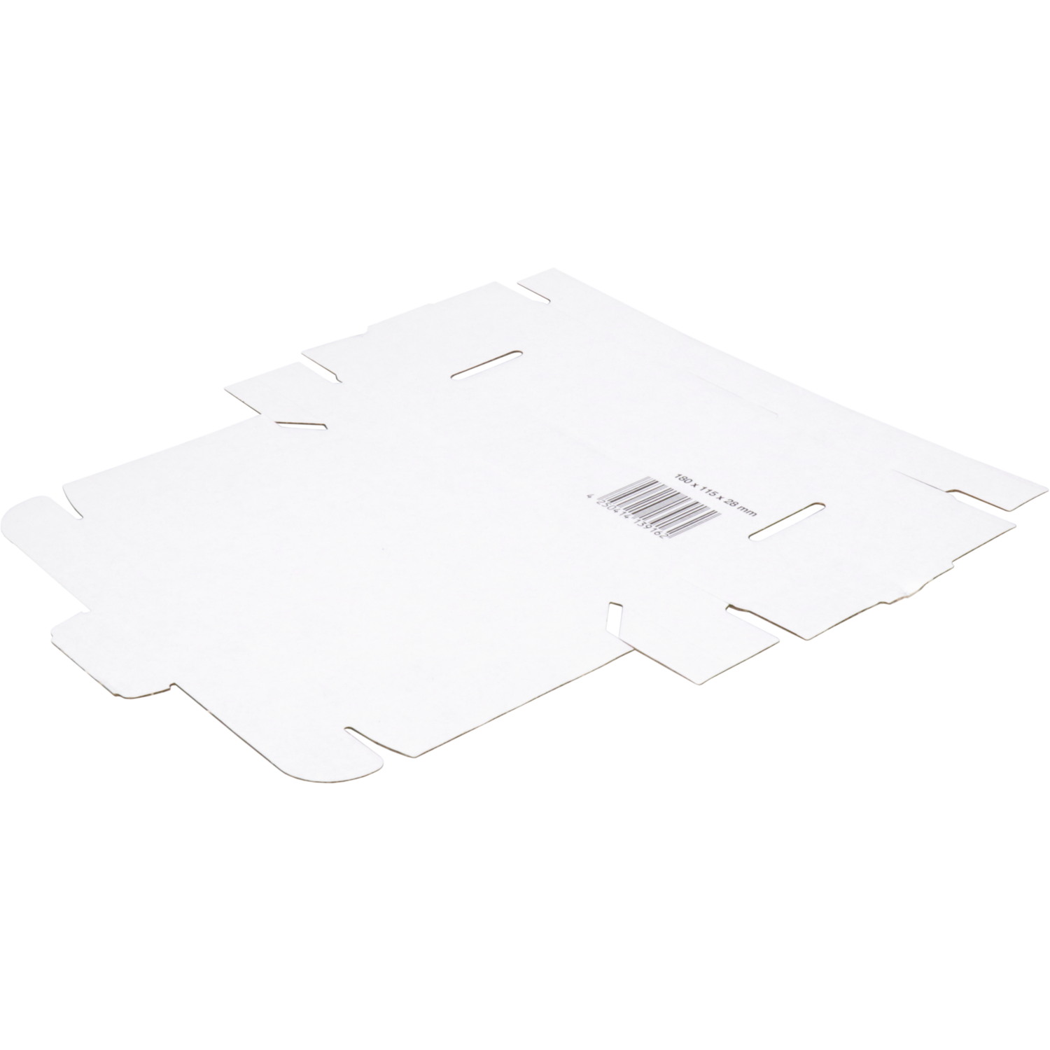 Verzenddoos, A6, golfkarton, 180x115x28mm, met klep, enkele golf, wit