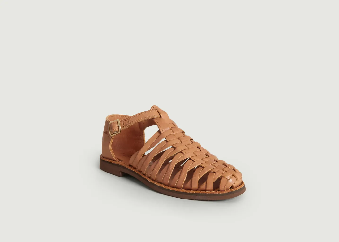 Sandales Medusa en cuir de vachette Mapache
