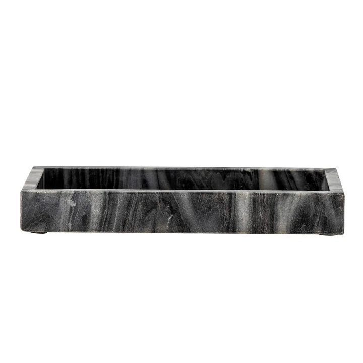 Bloomingville - Feliza Tablett, 17,5 x 10 cm, Marmor grau