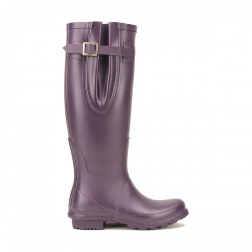 Botas de chuva femininas de cano alto na cor roxa uva
